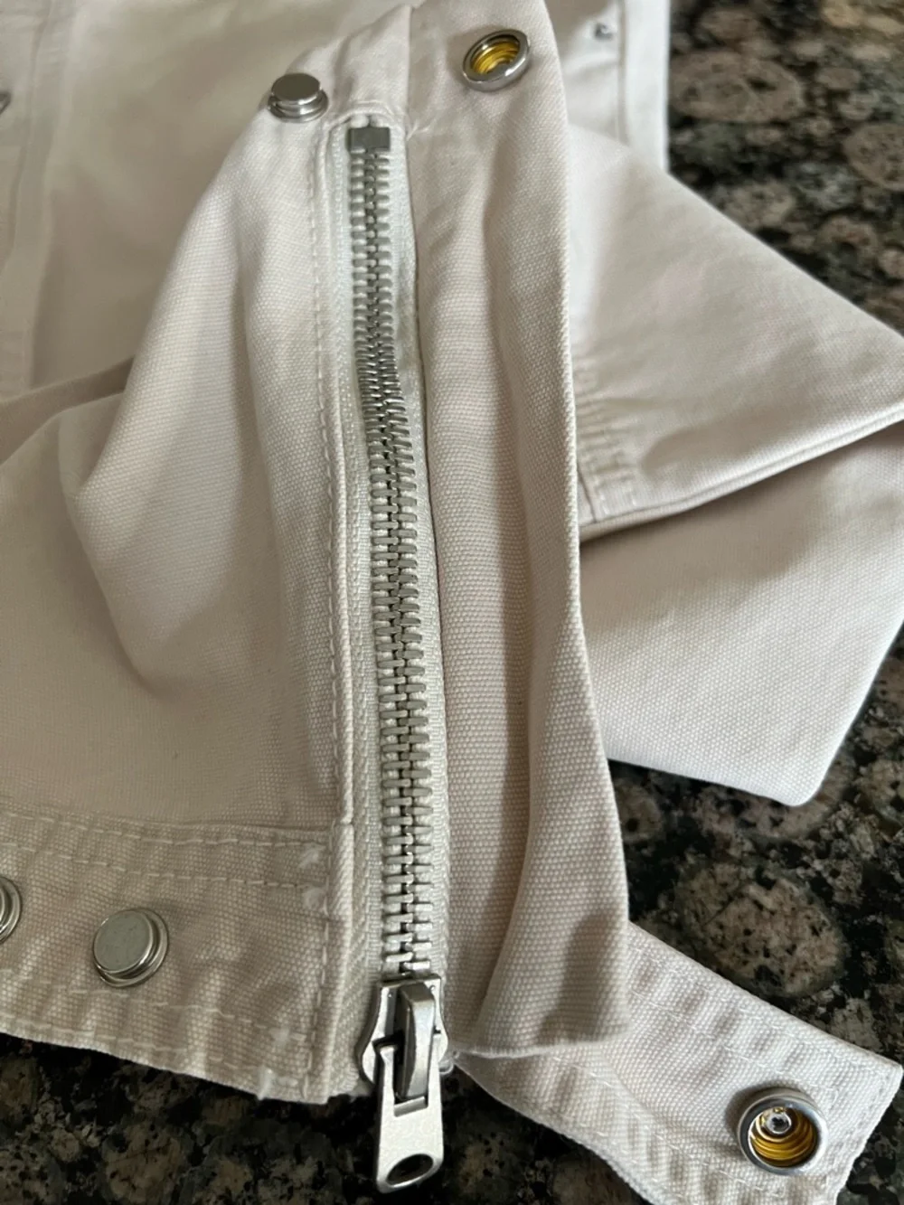 Mens  MNML snap western Cream Cotton Pants